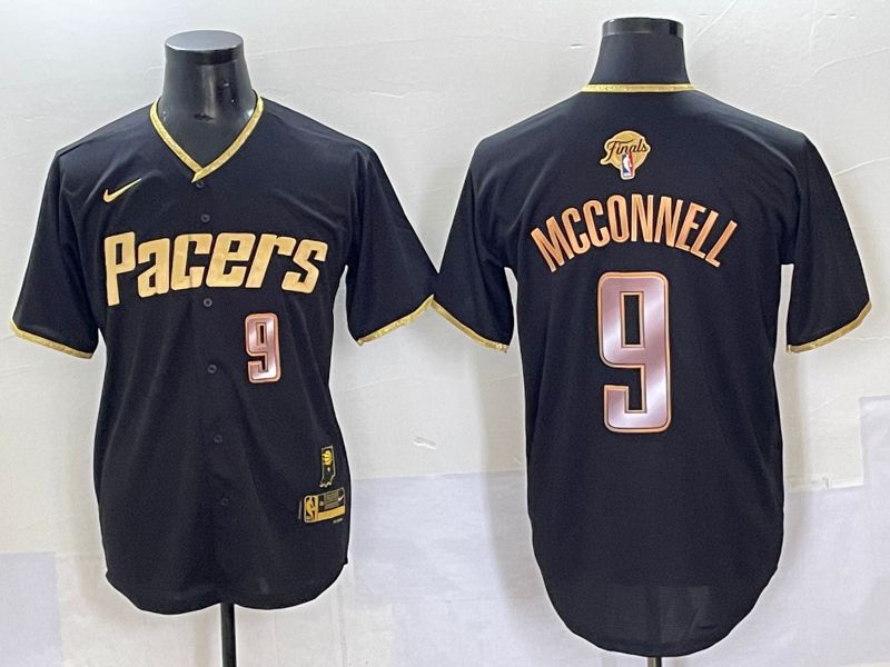 Men 2025 Indiana Pacers #9 Mcconnell Black Joint Name NBA Jersey style 21->->NBA Jersey